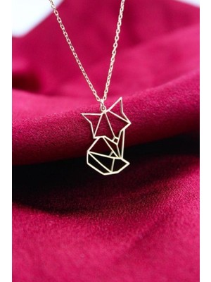 PremiumPort Şık Gümüş Kaplama Origami Rose Kolye, Zarif Takı Hediye