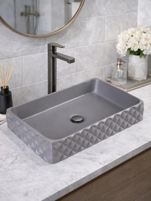 Fualora Seramik Çanak Lavabo Batarya Deliksiz 60*34*12 cm