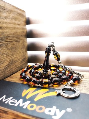 Alpaka Püsküllü Ateş Mercan Sürmeli Sıkma Toz Kehribar Erkek Tesbih