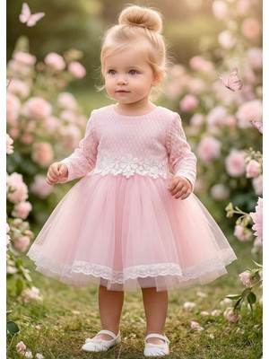 Kız Bebek Dantel Detaylı Özel Koleksiyon Elbise