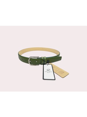 İstanbul Belt Hakiki Klasik Deri Kadın Kemer – 3 cm – Gümüş Ton Tokalı – Dayanıklı, Şık & Gerçek Deriden Kemer