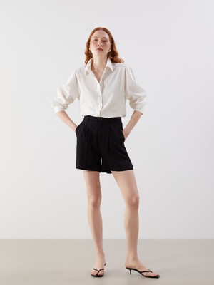 Lc Waikiki Yeni Sezon Standart Fit Keten Karışımlı Kadın Şort