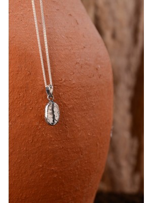 PremiumPort 925 Ayar Gümüş Kahve Çekirdeği Unisex Kolye, Şık ve Zarif Tasarım