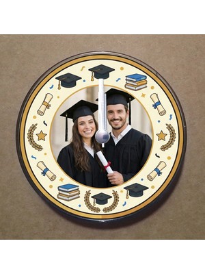 Bsb Kişiye Özel Magnet Saat Buzdolabı Süsü Duvar Saati 10,5cm MS5005