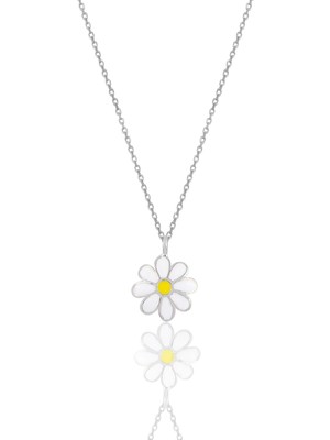 PremiumPort Parlak Gümüş Papatya Tasarımlı Zarif Kolye, Şıklık ve Doğallık Bir Arada