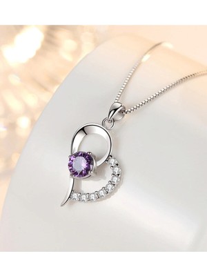 PremiumPort 925 Ayar Gümüş Kalpli Kadın Kolye, Sevgiliye, Eşe ve Anneye Hediye