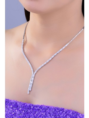 PremiumPort 925 Ayar Gümüş Ince Baget Modern Tarzlı Kolye