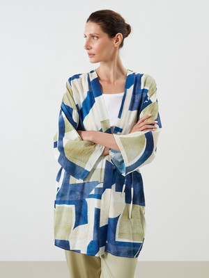 Lc Waikiki Yeni Sezon Şal Yaka Desenli Oversize Kadın Kimono
