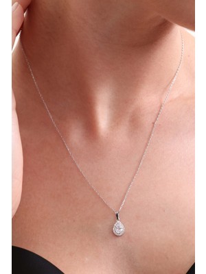 PremiumPort Zirkon Taşlı 925 Ayar Gümüş Kolye, Şık ve Zarif Takı Seçeneği