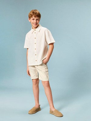 Lc Waikiki Yeni Sezon Beli Lastikli Keten Karışımlı Erkek Çocuk Şort