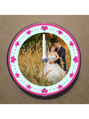 Bsb Kişiye Özel Magnet Saat Buzdolabı Süsü Duvar Saati 10,5cm MS5009