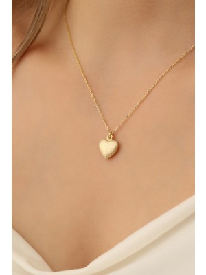 PremiumPort Dokulu Kalp Kolye, 925 Ayar Gümüş ve Altın Kaplama, Şık Takı