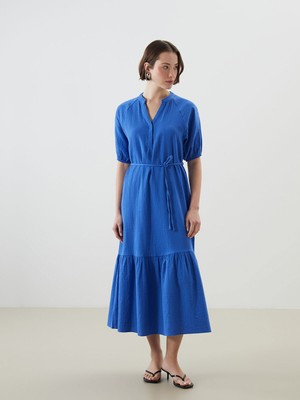 Lc Waikiki Yeni Sezon Kaçık Yaka Müslin Elbise