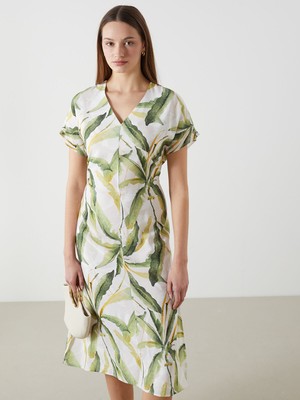 Lc Waikiki Yeni Sezon V Yaka Çiçekli Elbise