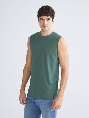 Lc Waikiki Yeni Sezon Bisiklet Yaka Baskılı Erkek Kolsuz Tişört