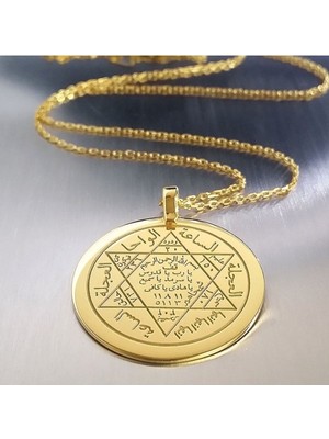 PremiumPort 925 Ayar Altın Kaplama Süleyman Mührü Kolye, Şık ve Anlamlı Tasarım