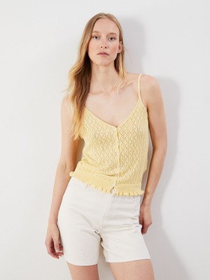 Lc Waikiki Yeni Sezon V Yaka Ajurlu Askılı Kadın Triko Atlet