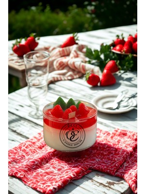 Çilek&vanilya Jel Mum Cam