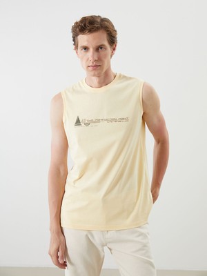 Lc Waikiki Yeni Sezon Bisiklet Yaka Baskılı Erkek Kolsuz Tişört