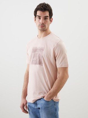 Lc Waikiki Yeni Sezon Bisiklet Yaka Baskılı Penye Erkek Tişört