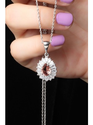 PremiumPort Zultanit ve Zirkon Taşlı 925 Ayar Gümüş Zincir Kolye, Şık ve Zarif Tasarım