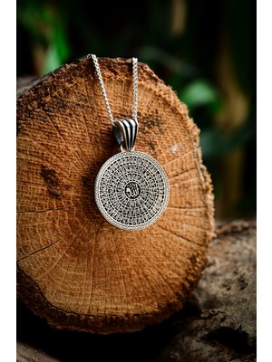 PremiumPort 925 Ayar Gümüş Esma-Ül Hüsna Kolye, Allah'ın 99 Ismi Yazılı Unisex