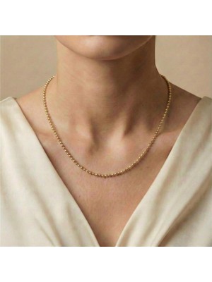 Dorika Toplu Zincir Kolye - 14K Altın Rengi Kaplama, 45 cm