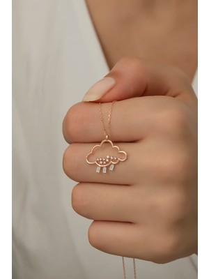 PremiumPort 925 Ayar Gümüş Zirkon Taşlı Bulut Kolye