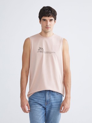 Lc Waikiki Yeni Sezon Bisiklet Yaka Baskılı Erkek Kolsuz Tişört