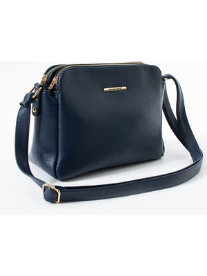 ÖZER-1437 Sanmorris Ayarlanabilir Çapraz Askılı 3 Bölmeli Suni Deri Kadın Omuz Çantası