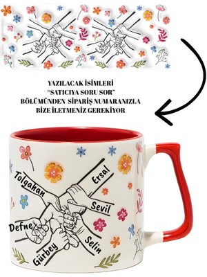 Baskıgo Anne Baba Çocuk Kişiselleştirilebilir Lüks Kupa - Hediye Seramik Kupa