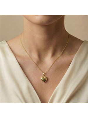 Kalpli Kolye - 14K Altın Rengi Kaplama, 45 cm