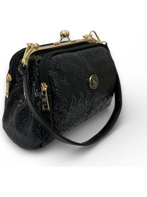 Sanmorris ÖZER-1439-SANMORIS Gold Aksesuarlı 4 Gözlü Yumuşak Suni Deri El ve Omuz Kadın Çantası