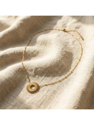 Solaris Çelik Kolye - Altın Rengi Kaplama, 44+5 cm / 1 mm