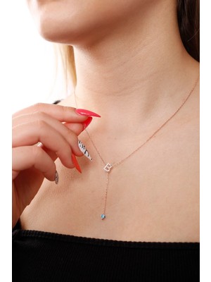 PremiumPort 925 Ayar Rose Gold B Harfli Gümüş Kolye, Şık ve Zarif Takı