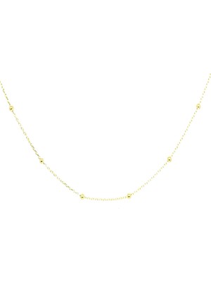 PremiumPort Kadın 14K Altın Kaplama Gümüş Zincir 45 Cm, Şık ve Zarif Takı Seçeneği