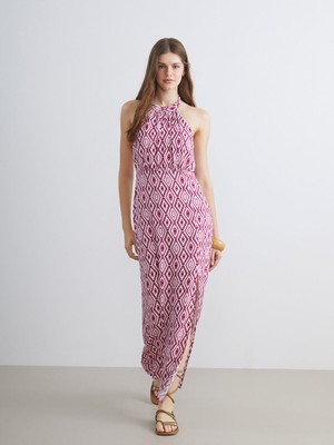 Lc Waikiki Yeni Sezon Halter Yaka Desenli Elbise
