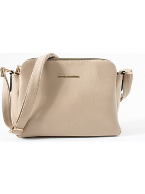 ÖZER-1437 Sanmorris Ayarlanabilir Çapraz Askılı 3 Bölmeli Suni Deri Kadın Omuz Çantası