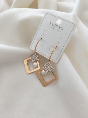 Hercy Xuping Rose-Gold Kaplama Zirkon Taşlı Sallantılı Küpe