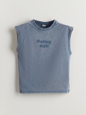 Lc Waikiki Yeni Sezon Bisiklet Yaka Baskılı Erkek Çocuk Atlet