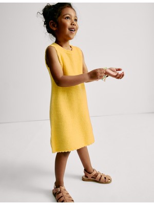 Marks & Spencer Saf Pamuk Crochet Tarzı Elbise (2–16 Yaş)