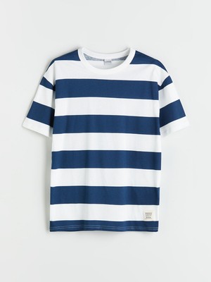 Lc Waikiki Yeni Sezon Bisiklet Yaka Çizgili Erkek Çocuk Tişört