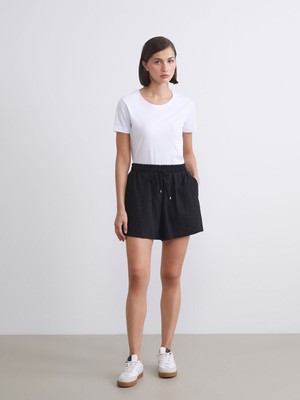 Lc Waikiki Yeni Sezon Beli Lastikli Dokulu Kadın Şort