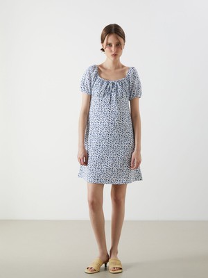 Lc Waikiki Yeni Sezon Bağlamalı Yaka Çiçekli Mini Elbise