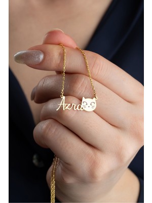 PremiumPort 925 Ayar Gümüş Kedi Isimli Zarif Takı