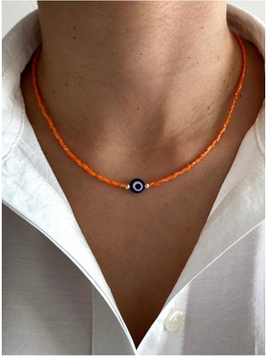 Hercy Nazar Boncuklu Turuncu Kolye