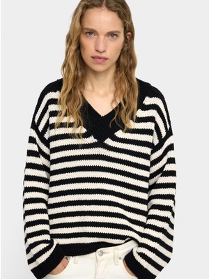 Parfois Çizgili Örme Kazak