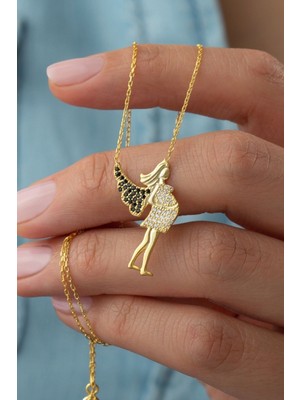 PremiumPort 925 Ayar Gümüş Melek Annem Kolye, Zarif ve Şık Takı, Hediye Fikri