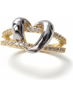 Diva Viva - Endless Love Çift Bantlı Kalp Yüzük (KOD-425)