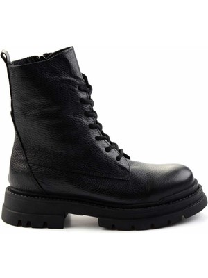 Harley Davidson Siyah Hakiki Deri Kadın Bot & Bootie K02028600603